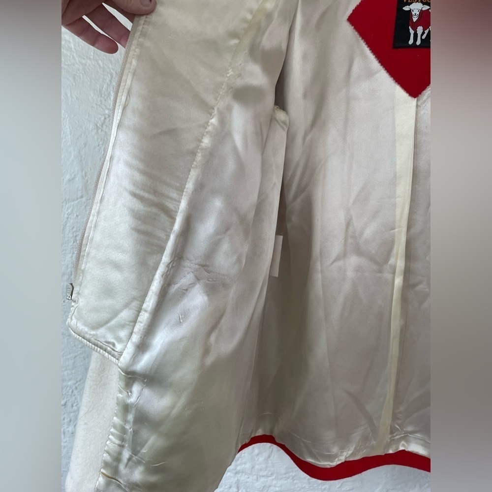 Vintage Mackintosh Red & White 100% Wool Fully Lined  Vestcoat Jacket - 1970's - Picture 6 of 9
